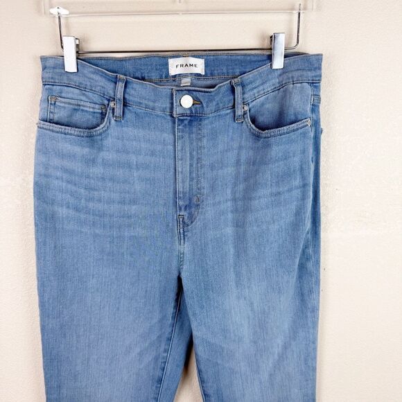 Frame Light Wash Denim Flared Bootcut Jeans Stretch 31 Le High - Picture 3 of 8